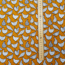 Rose Hubble Chicken Print Cotton Fabric Sewing Craft Quilting 45", Mustard