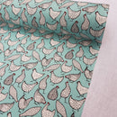 Rose Hubble Chicken Print Cotton Fabric Sewing Craft Quilting 45", Duck Egg