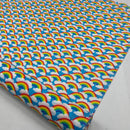 Rainbow In Clouds Polycotton Craft Dress Fabric 45", Turquoise