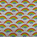Rainbow In Clouds Polycotton Craft Dress Fabric 45", Pink