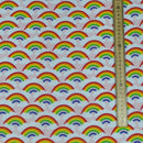 Rainbow In Clouds Polycotton Craft Dress Fabric 45", Pink