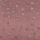Red Mesh Tulle Net Fabric Metallic Silver Floral Sheer Dress Craft Material