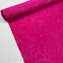 Sunflowers Velvet Flocked Taffeta Fabric Dress Material 150cm Cerise Pink