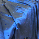 Mirror Sequin Taffeta Fabric Dress Bridal Abaya Gown Material, Navy Shot Black