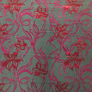 Taftstoff mit goldener Wirbelstickerei 