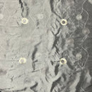 Silver Grey Embroidered Taffeta Fabric Circle Pattern 150cm