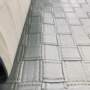 Quilted Squares Faux Leather Car Interior Bed Frame Fabric Upholstery 54" Silver