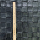 Quilted Squares Faux Leather Car Interior Door Cards Fabric Upholstery 54" Black