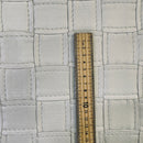 Heavy Vinyl Faux Leather Square Box Quilted Fabric 54", Ivory/Cream