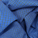 Tiny Check Polyviscose Tartan Fabric 140cm, Blue