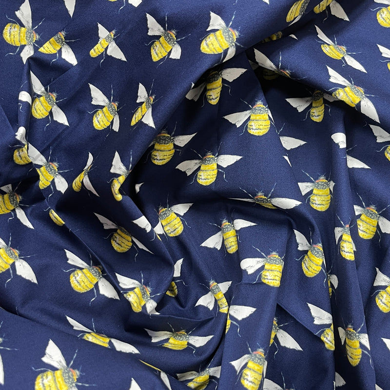 Buzzy Bees Rose & Hubble Cotton Poplin Dress Fabric