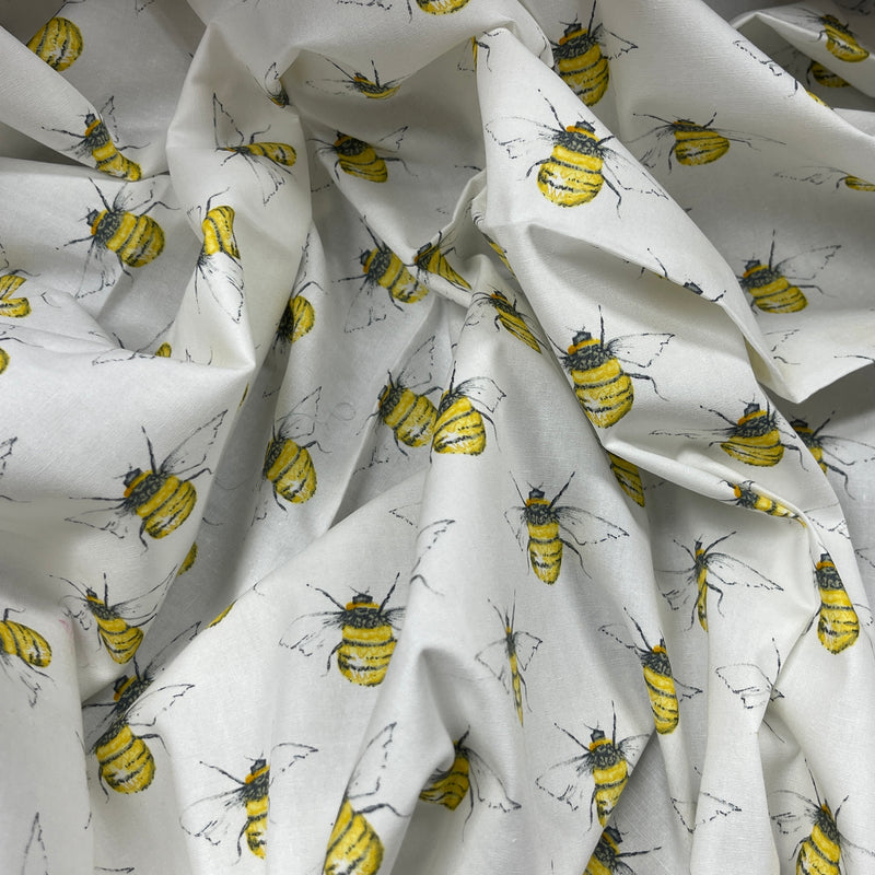 Buzzy Bees Rose & Hubble Cotton Poplin Dress Fabric