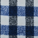 Schwarzer Tweed-Wollmischstoff mit Hahnentrittmuster, Blau