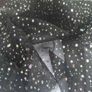 20m Black Sparkle Sequins Hologram Spot Organza Fabric - Bull Ring Fabrics