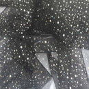 20m Black Sparkle Sequins Hologram Spot Organza Fabric - Bull Ring Fabrics