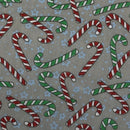20m Christmas Polycotton Fabric – Xmas Candy 45”, Grey - Bull Ring Fabrics
