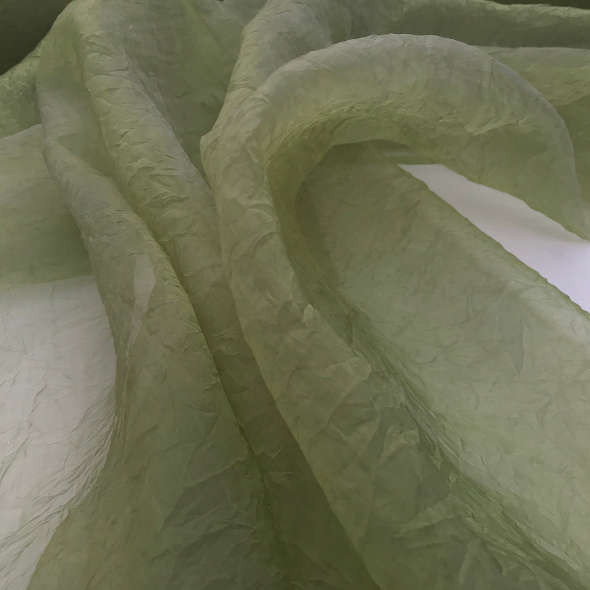 20m Crinkle Organza Fabric Dress Draping Crafts 54" Sage Green - Bull Ring Fabrics