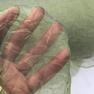 20m Crinkle Organza Fabric Dress Draping Crafts 54" Sage Green - Bull Ring Fabrics