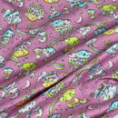 20m Unicorn & Elephants In Clouds Rose & Hubble Cotton Poplin Fabric 45", Pink - Bull Ring Fabrics
