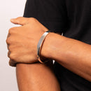 Fred Bennett Sterling Silver Flat Top Bangle, Personalisation Available