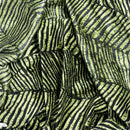 Green Black Zebra Print Velvet Dress Elastic Waist Textured Animal Print