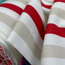 Tissu de brocart de rideau de tapisserie d'ameublement floral beige, rouge