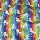 27m Roll Unicorn Rainbow Flag Striped 100% Cotton Poplin Fabric Rose & Hubble 45", Bright