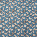 25m Wholesale White Chicken/Hen Rose & Hubble Cotton Poplin Fabric 45", Copen Blue - Bull Ring Fabrics