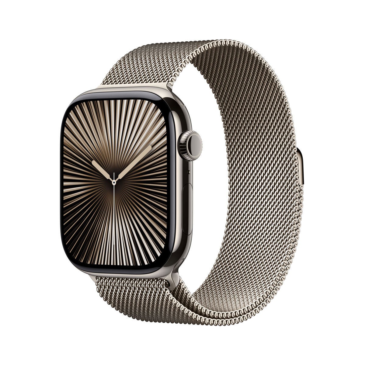 Apple Watch Series 10 GPS + Cellular, 46mm Titanium Case - M/L - Natural Milanes