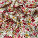 27m Blossom Floral Flowers 100% Cotton Poplin Fabric Rose & Hubble 45", Ivory - Bull Ring Fabrics