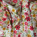 27m Blossom Floral Flowers 100% Cotton Poplin Fabric Rose & Hubble 45", Ivory - Bull Ring Fabrics
