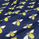 27m Roll Bee's 100% Cotton Poplin Fabric Rose & Hubble 112cm, Navy - Bull Ring Fabrics