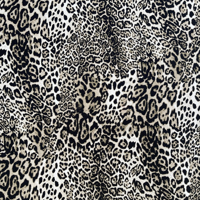 27m Roll Lynx Leopard Spots 100% Cotton Poplin Fabric Rose & Hubble 112cm, Gray - Bull Ring Fabrics