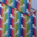 27m Roll Unicorn Rainbow Flag Striped 100% Cotton Poplin Fabric Rose & Hubble 45", Bright - Bull Ring Fabrics