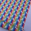 27m Roll Unicorn Rainbow Flag Striped 100% Cotton Poplin Fabric Rose & Hubble 45", Bright - Bull Ring Fabrics
