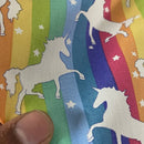 27m Roll Unicorn Rainbow Flag Striped 100% Cotton Poplin Fabric Rose & Hubble 45", Bright - Bull Ring Fabrics