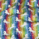 27m Roll Unicorn Rainbow Flag Striped 100% Cotton Poplin Fabric Rose & Hubble 45", Bright - Bull Ring Fabrics
