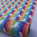 27m Roll Unicorn Rainbow Flag Striped 100% Cotton Poplin Fabric Rose & Hubble 45", Bright - Bull Ring Fabrics