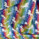 27m Roll Unicorn Rainbow Flag Striped 100% Cotton Poplin Fabric Rose & Hubble 45", Bright - Bull Ring Fabrics