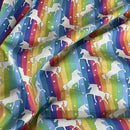 27m Roll Unicorn Rainbow Flag Striped 100% Cotton Poplin Fabric Rose & Hubble 45", Bright - Bull Ring Fabrics
