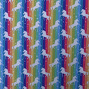 27m Roll Unicorn Rainbow Flag Striped 100% Cotton Poplin Fabric Rose & Hubble 45", Bright - Bull Ring Fabrics