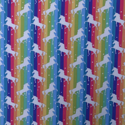 27m Roll Unicorn Rainbow Flag Striped 100% Cotton Poplin Fabric Rose & Hubble 45", Bright - Bull Ring Fabrics
