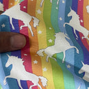 27m Roll Unicorn Rainbow Flag Striped 100% Cotton Poplin Fabric Rose & Hubble 45", Bright - Bull Ring Fabrics