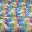 27m Roll Unicorn Rainbow Flag Striped 100% Cotton Poplin Fabric Rose & Hubble 45", Pastel - Bull Ring Fabrics