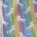 27m Roll Unicorn Rainbow Flag Striped 100% Cotton Poplin Fabric Rose & Hubble 45", Pastel - Bull Ring Fabrics