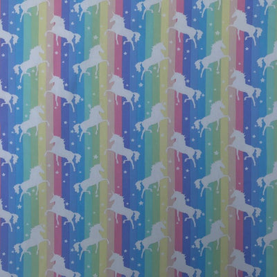 27m Roll Unicorn Rainbow Flag Striped 100% Cotton Poplin Fabric Rose & Hubble 45", Pastel - Bull Ring Fabrics