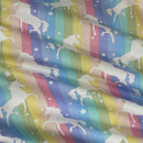 27m Roll Unicorn Rainbow Flag Striped 100% Cotton Poplin Fabric Rose & Hubble 45", Pastel - Bull Ring Fabrics