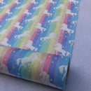 27m Roll Unicorn Rainbow Flag Striped 100% Cotton Poplin Fabric Rose & Hubble 45", Pastel - Bull Ring Fabrics