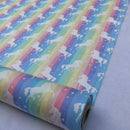 27m Roll Unicorn Rainbow Flag Striped 100% Cotton Poplin Fabric Rose & Hubble 45", Pastel - Bull Ring Fabrics
