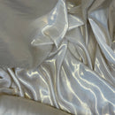 Shimmer Foil Satin Fabric Drape Flow Dress Decor Craft Material 60" Ivory Shot Gold